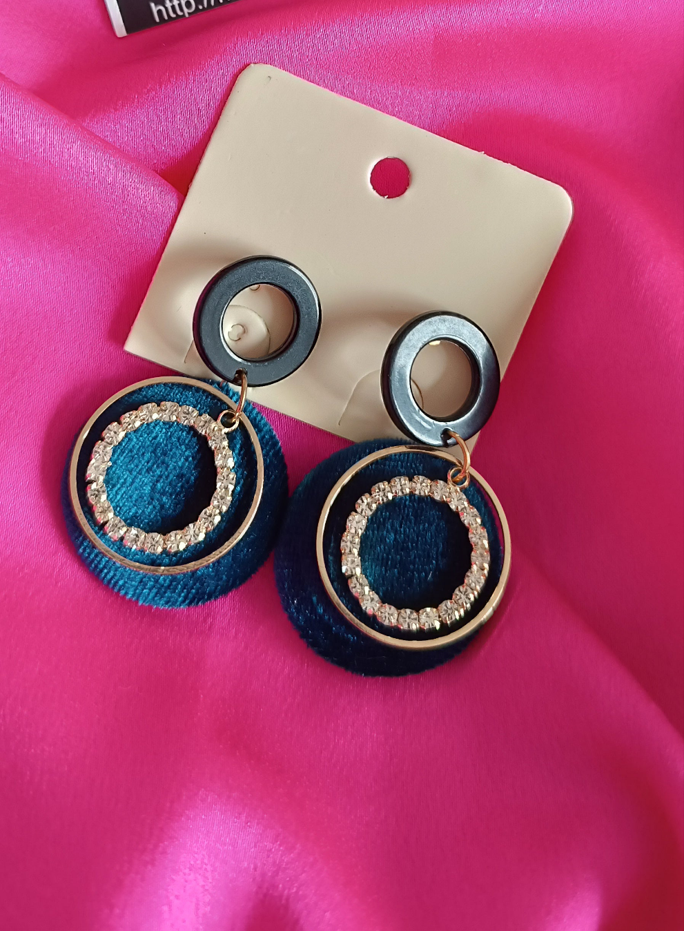 Boucles d'oreilles bleue canard