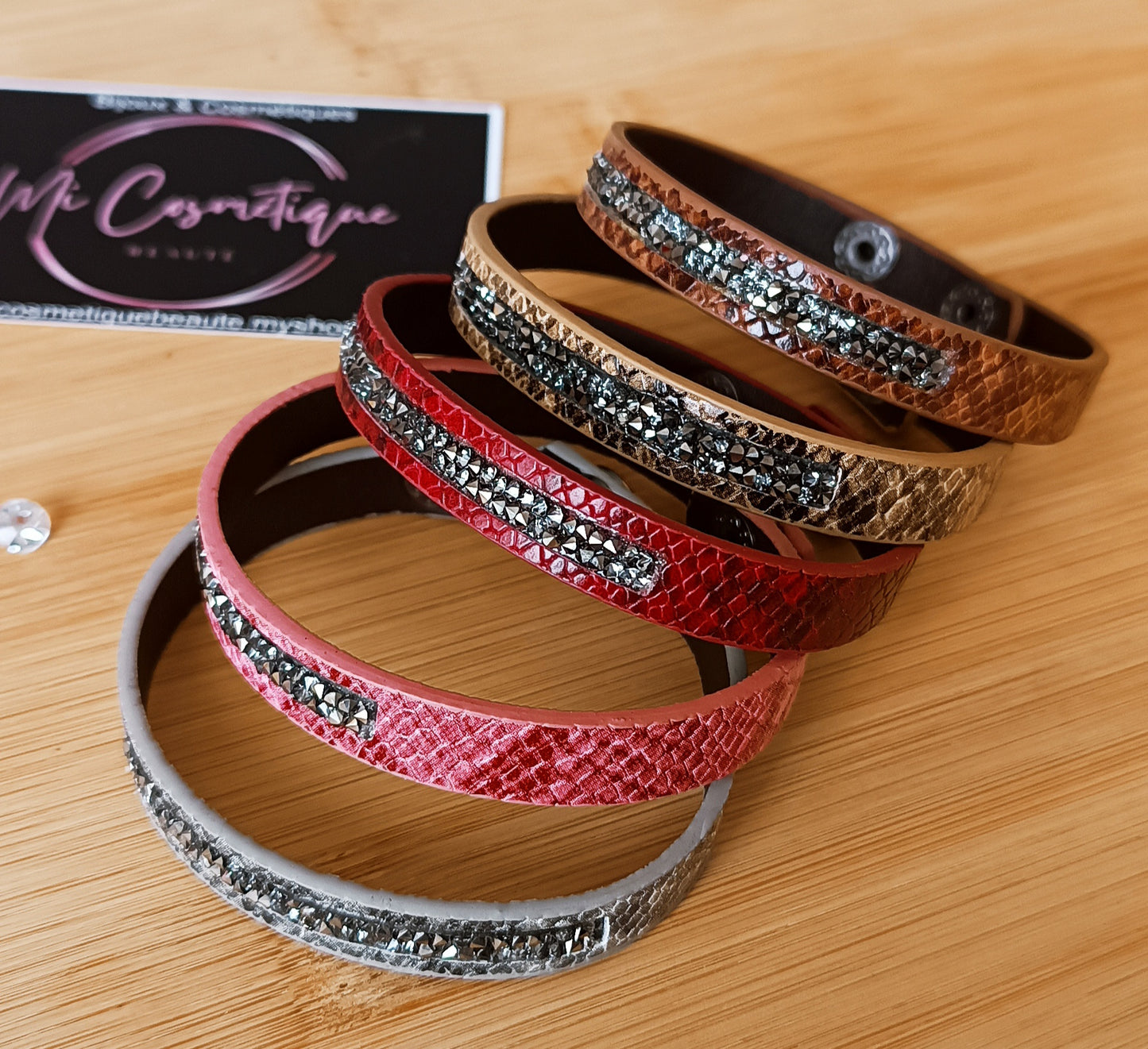 Bracelet Similicuir avec Strass