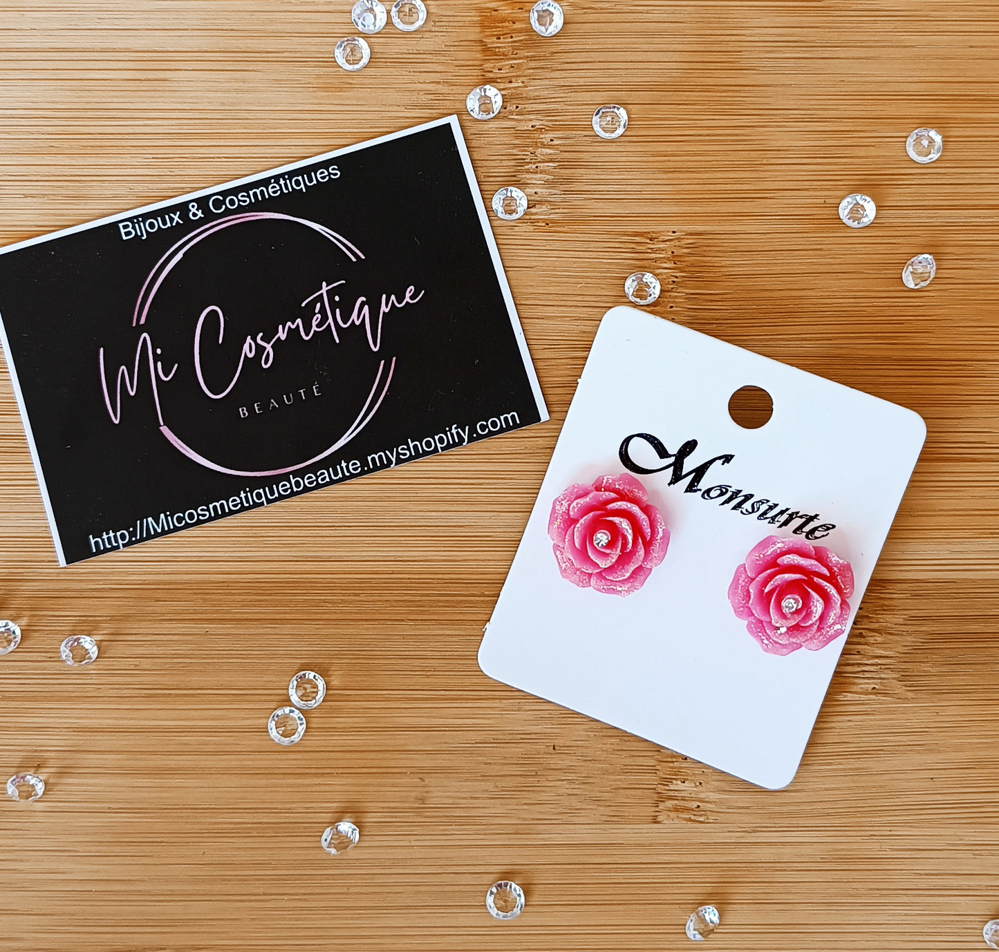 Boucles d'oreilles Rose