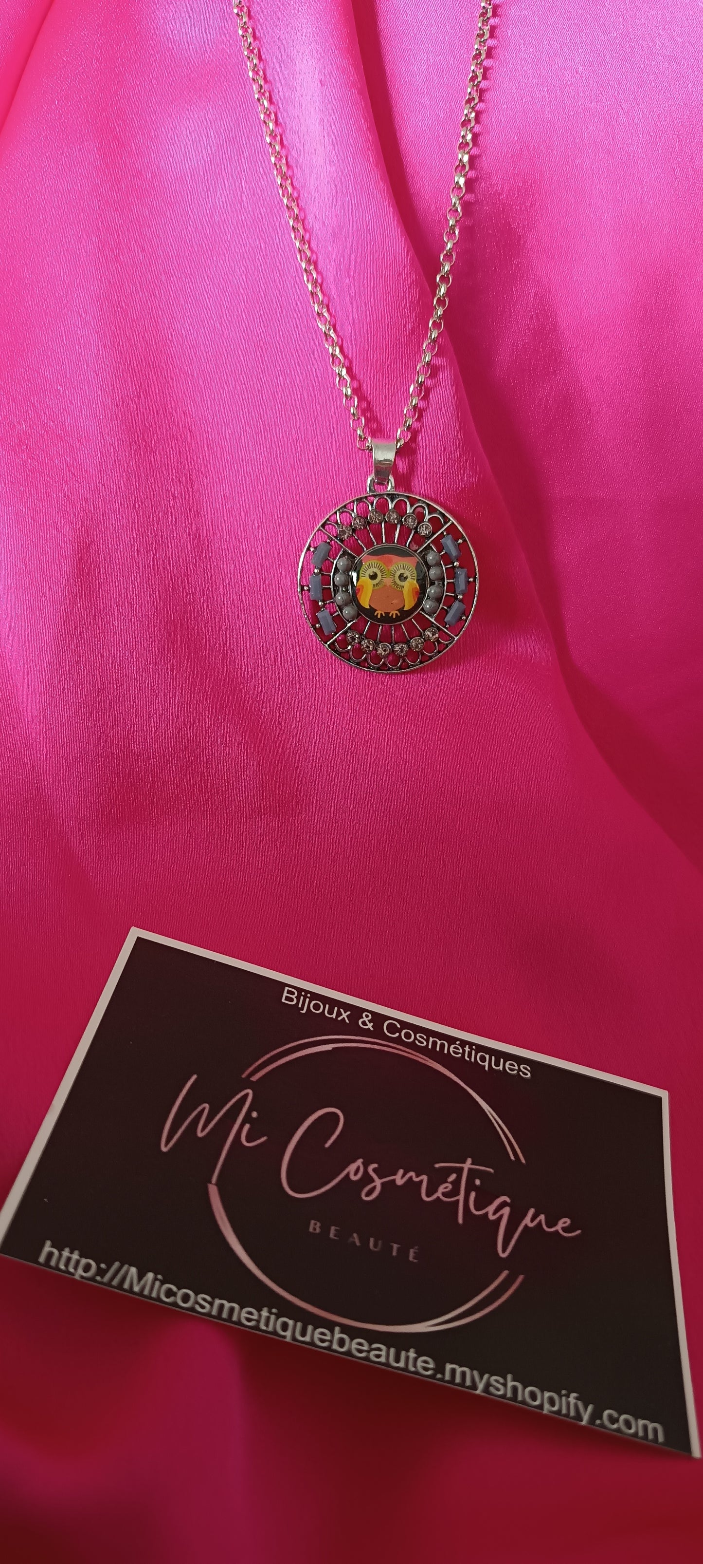 Chaine et Pendentif hibou ajustable