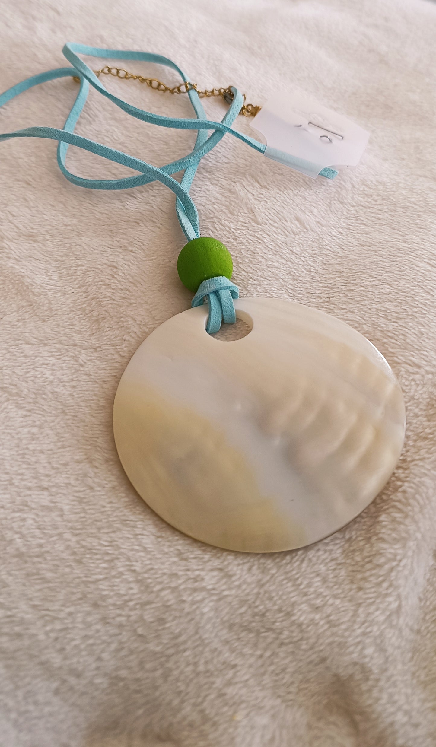 Collier et pendentif rond turquoise