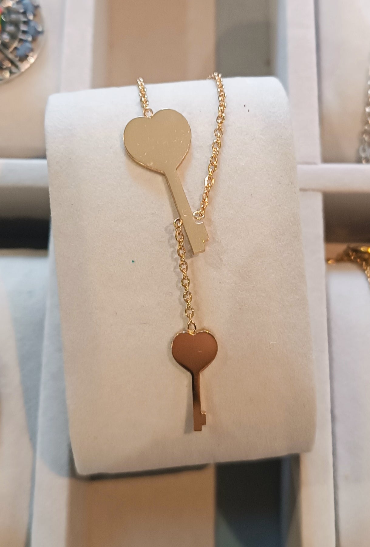 Chaîne pendentif Clé Coeur signe d'Amour Acier inoxydable