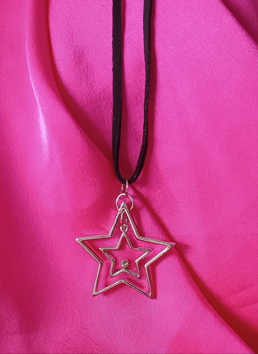Collier et pendentif double Étoile avec petite strass Ajustable différents modèles