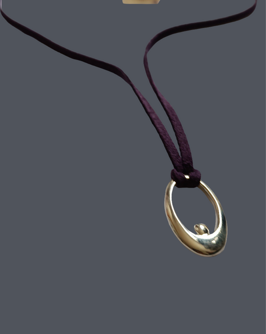 Collier et pendentif violet style oeil ajustable