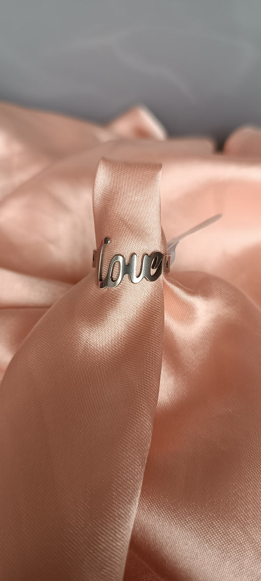 Bague acier inoxydable Femme taille 60 "Love"