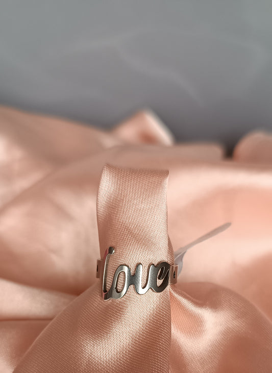 Bague acier inoxydable Femme taille 56 "Love"