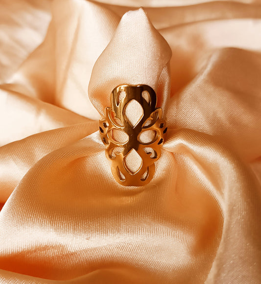 Bague acier inoxydable Femme taille 58 Arabesque