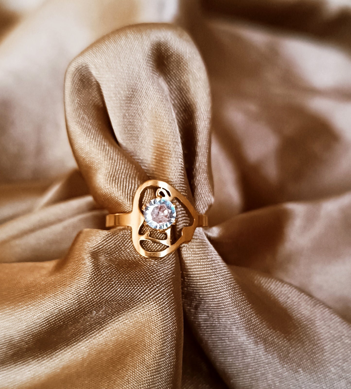 Bague acier inoxydable Coeur Love Taille 52