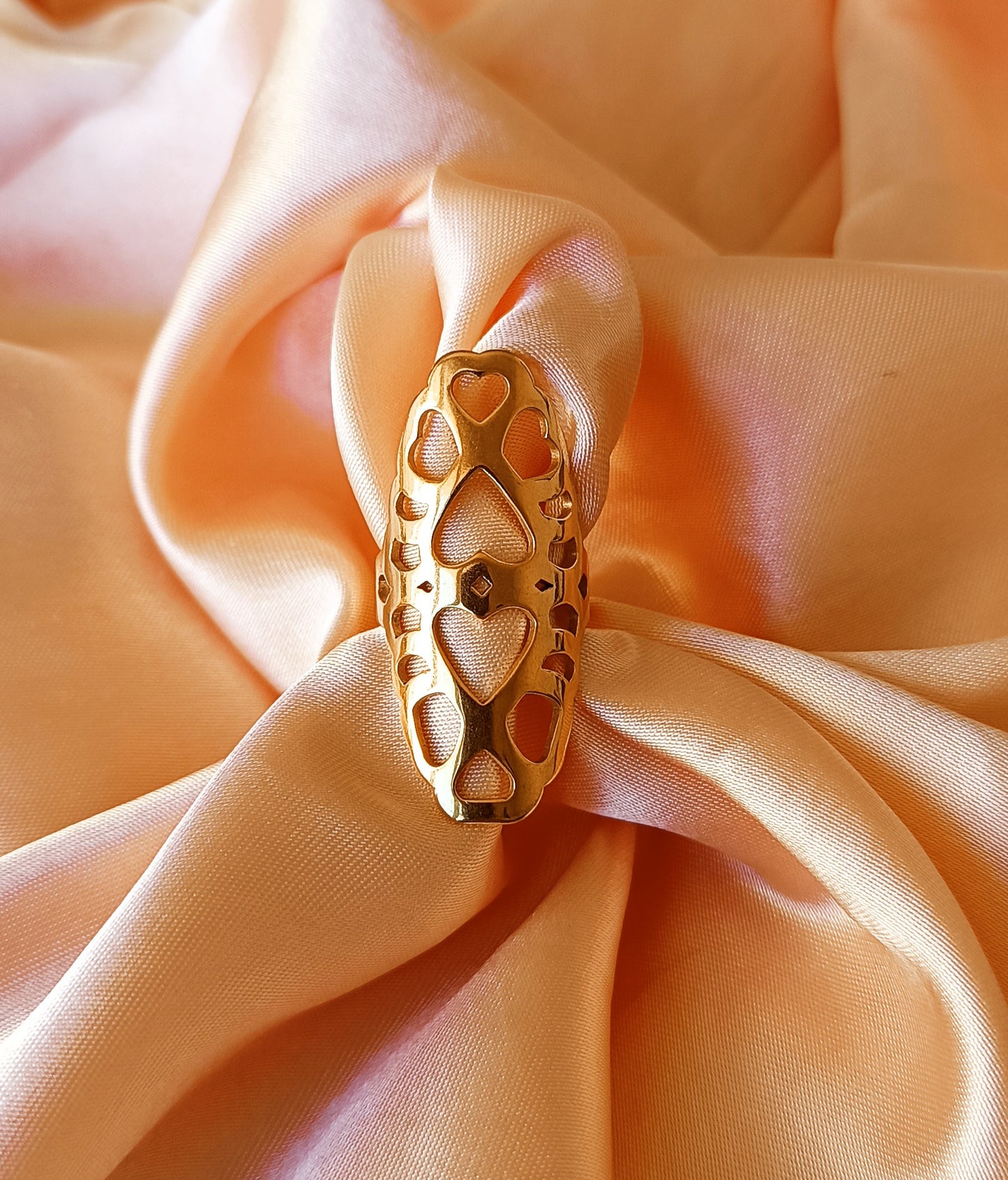 Bague acier inoxydable femme cœur arabesque taille 54