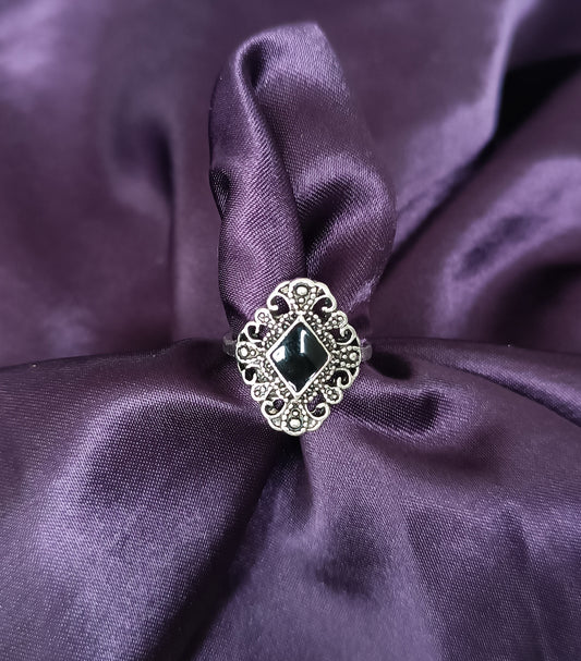 Bague Acier Femme style vintage bohème taille 54
