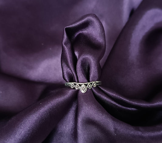 Bague Acier style vintage bohème Femme taille 52