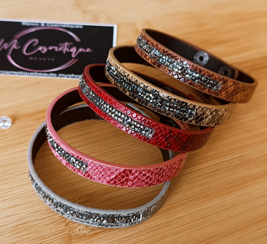 Bracelet Similicuir avec Strass
