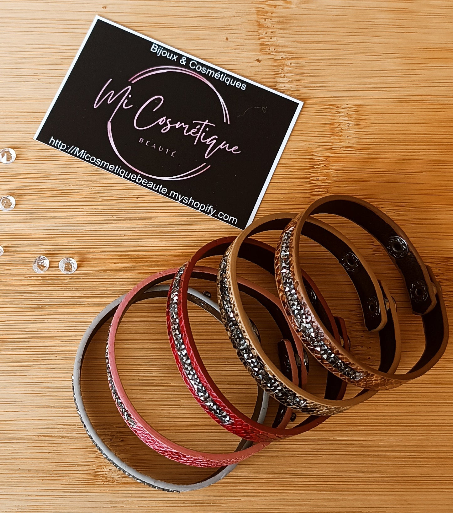 Bracelet Similicuir avec Strass