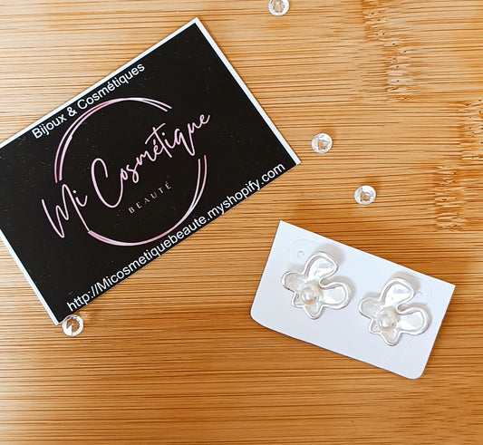 Boucles d'oreilles Nacré Perle Argenté