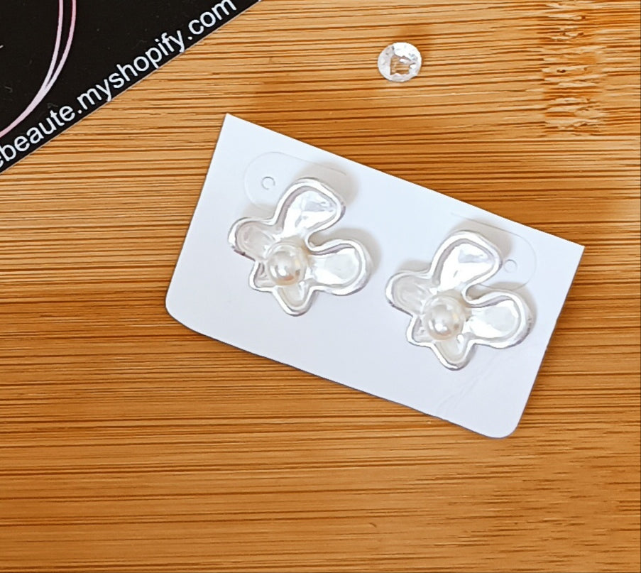 Boucles d'oreilles Nacré Perle Argenté