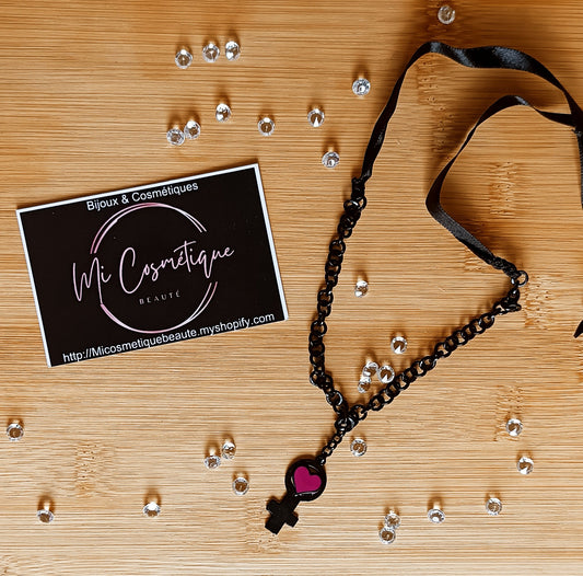 Chaine et Pendentif Croix & Coeur