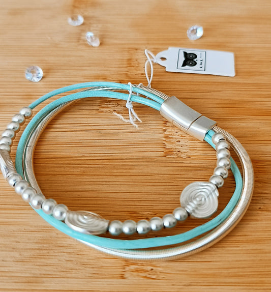 Bracelet Trio bleue Argenté