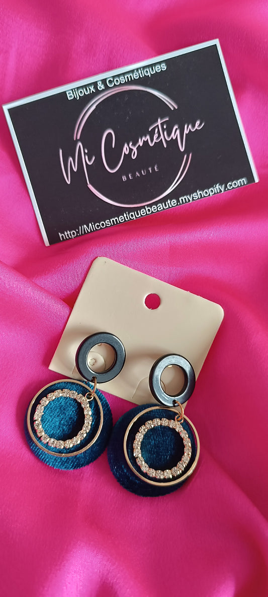 Boucles d'oreilles bleue canard
