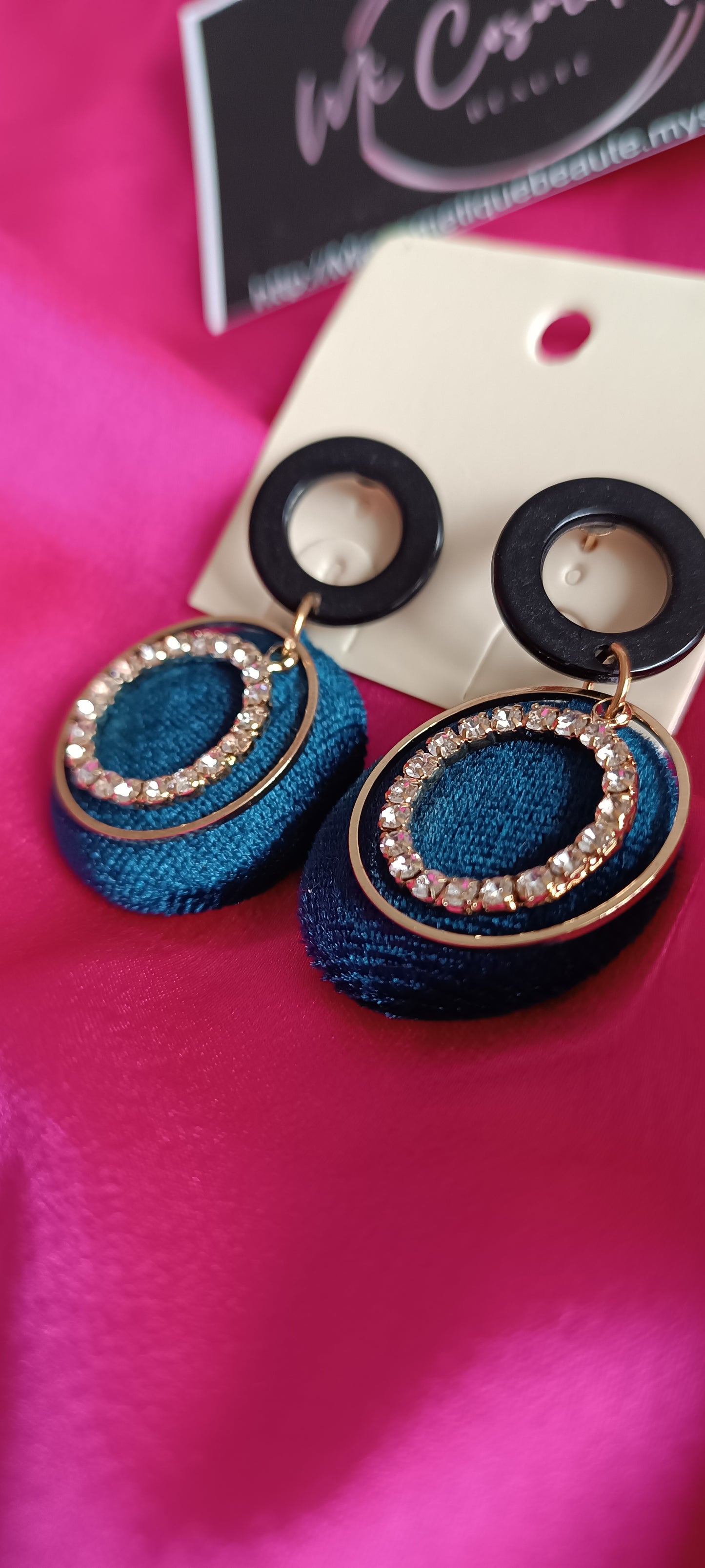 Boucles d'oreilles bleue canard