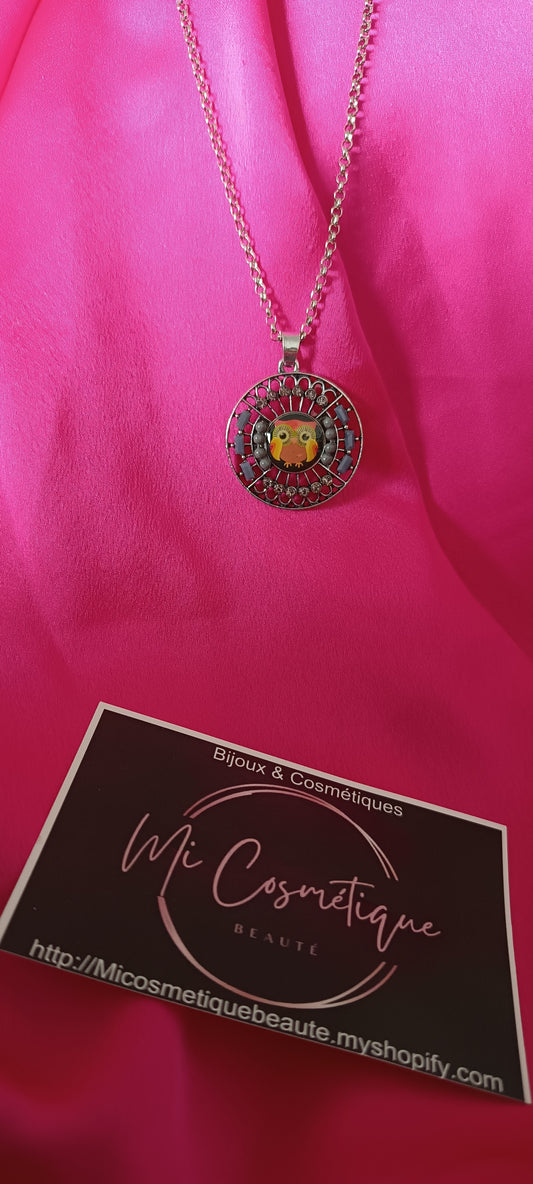 Chaine et Pendentif hibou ajustable