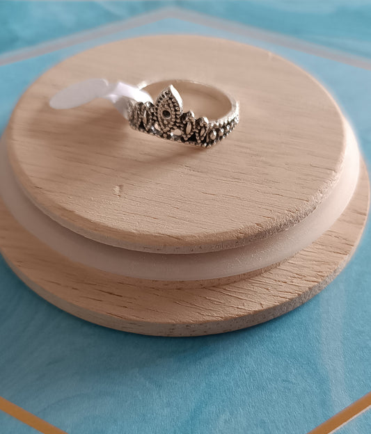 Bague Acier Femme style vintage bohème taille 54 "couronne"