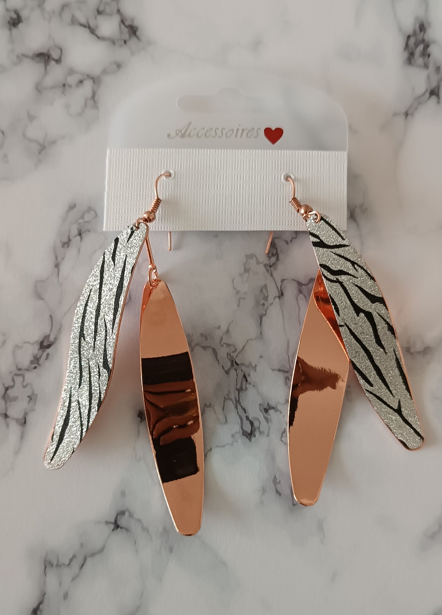Longue boucles d'oreilles Rose Gold