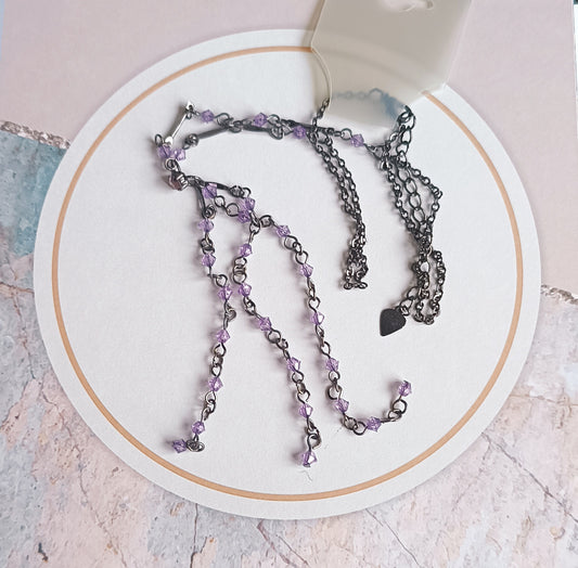 Collier sautoir ajustable Violet