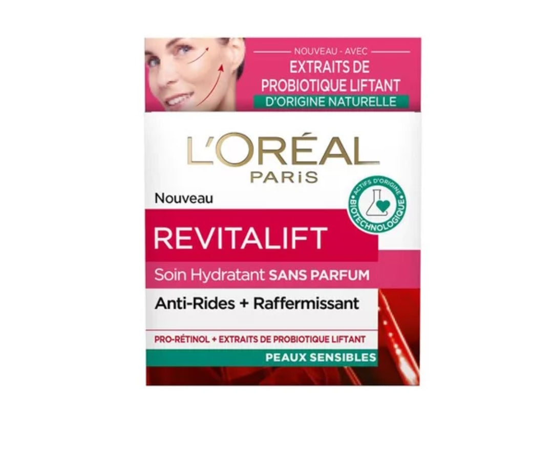Crème soin hydratant Revitalift L'ORÉAL sans parfum anti rides rafermissant