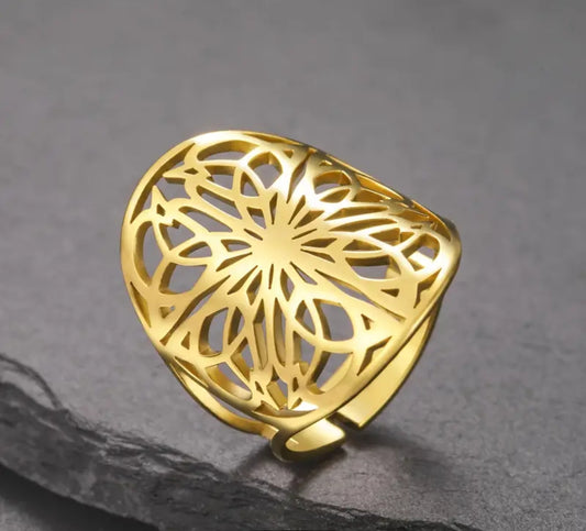Bague Ajustable Réglable Acier inoxydable forme géométrique
