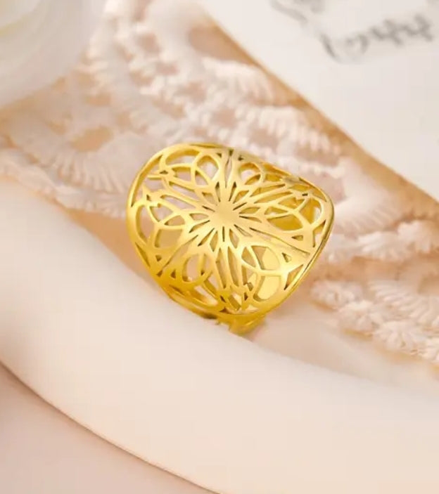 Bague Ajustable Réglable Acier inoxydable forme géométrique