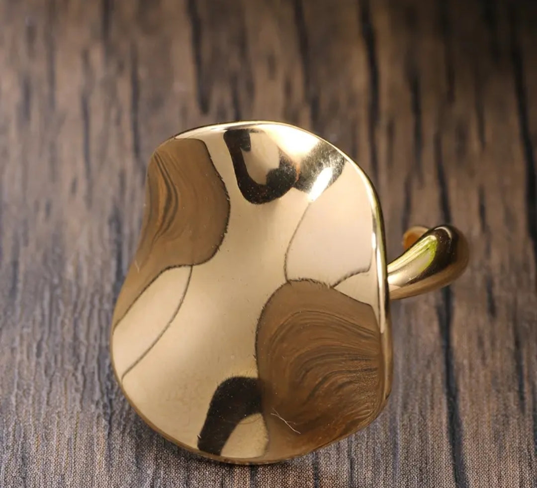 Bague Ajustable Réglable Acier inoxydable design symétrique irrégulier