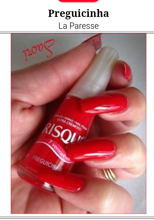 Vernis à ongles ''Risqué'' du Brésil Rouge Preguicinha La Paresse