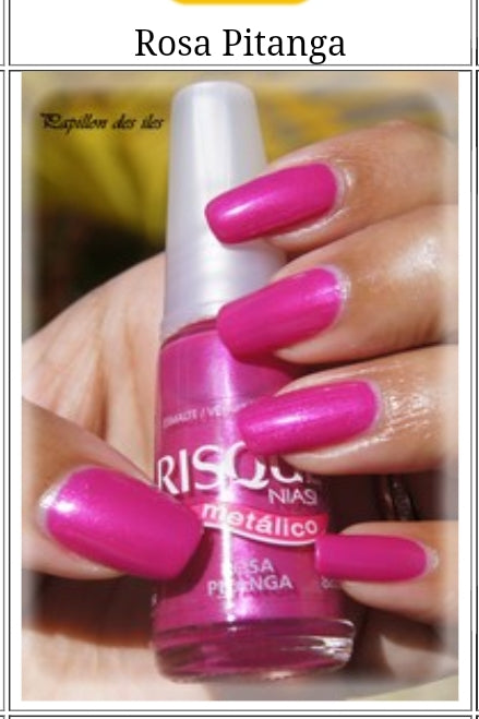 Vernis à ongles ''Risqué'' Gamme du Brésil Rosa Pitanga Metalico ''metalic''