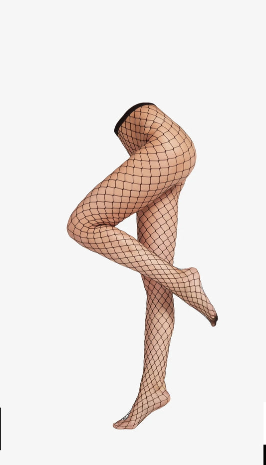 Collant filet résille ajustable 36/42 Grande maille noir