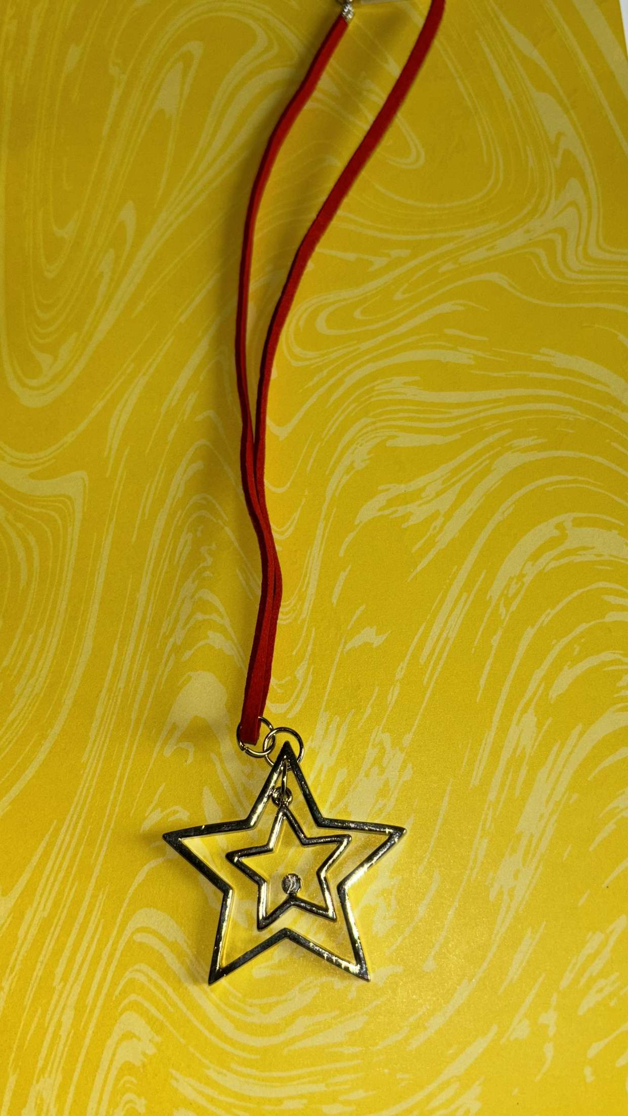 Collier et pendentif double Étoile petit strass Ajustable