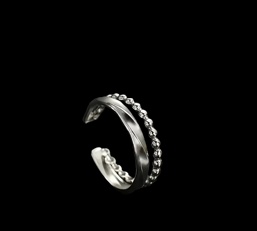 Bague Acier inoxydable Ajustable Double Anneau