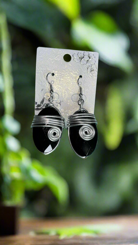 Boucles d'oreilles pendantes Noir œil
