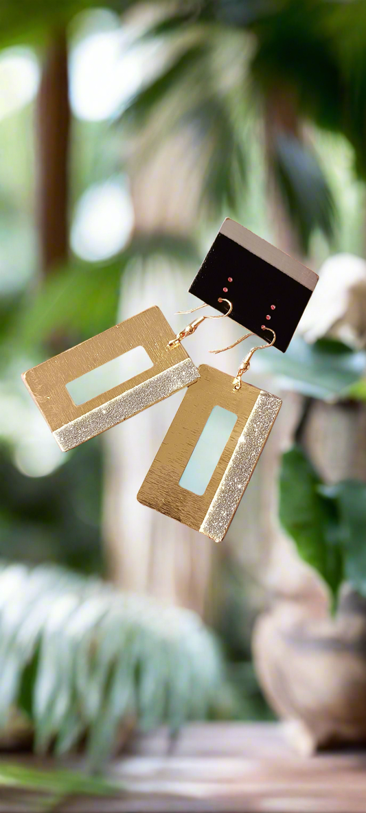 Boucles d'oreilles Rectangulaire légère