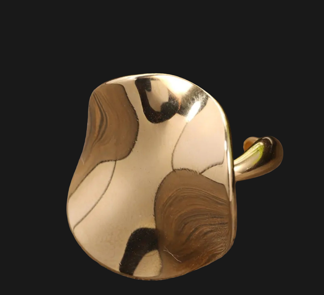 Bague Ajustable Réglable Acier inoxydable design symétrique irrégulier