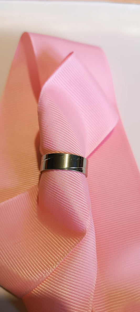 Bague Homme acier inoxydable taille 58 Spirale
