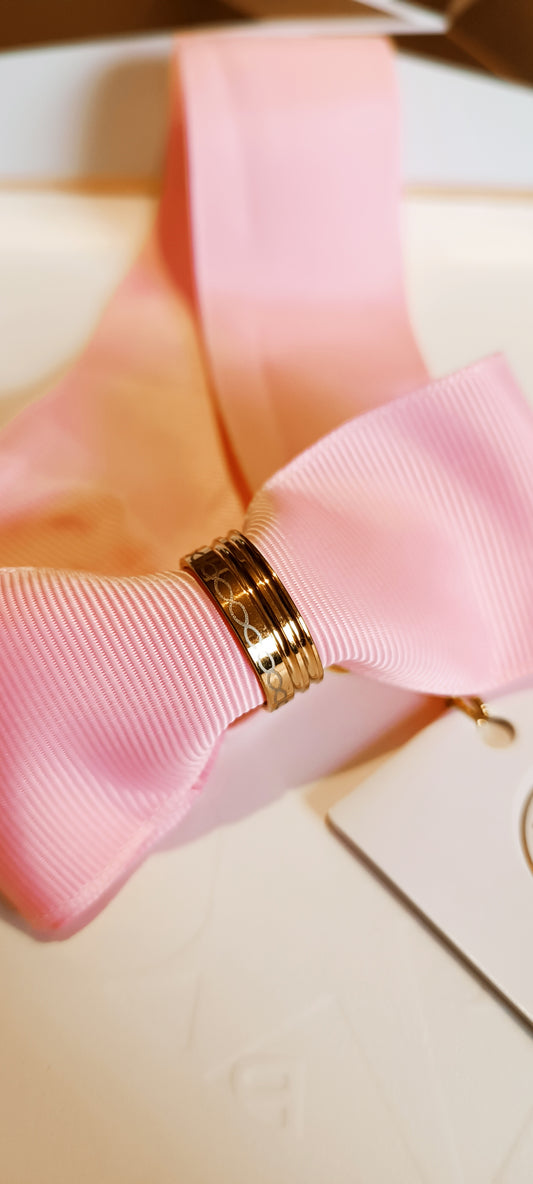 Bague Mixte Homme ou Femme taille 56 Acier inoxydable signe Infini gravure forme géométrique incrusté