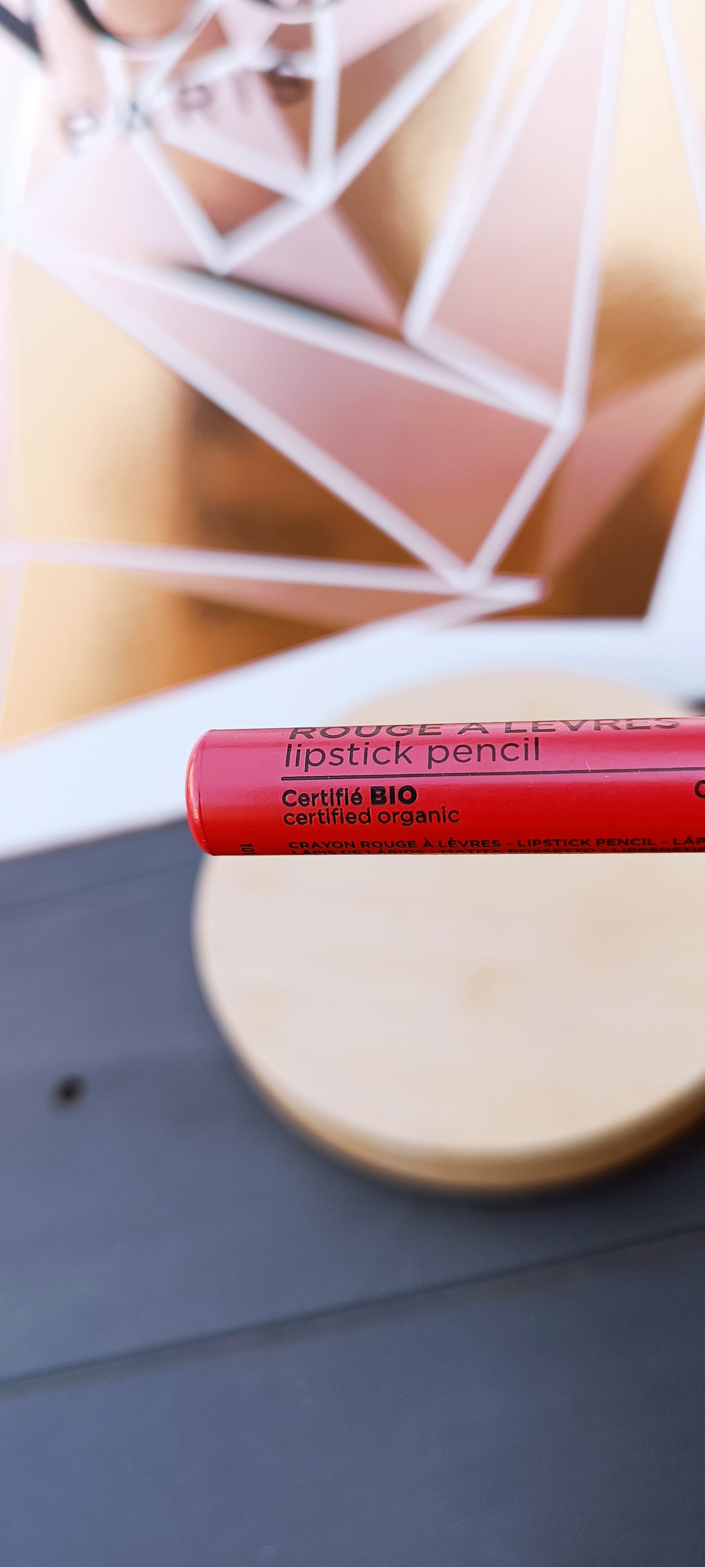 Crayon rouge à lèvres certifié Bio Avril Camélia rose