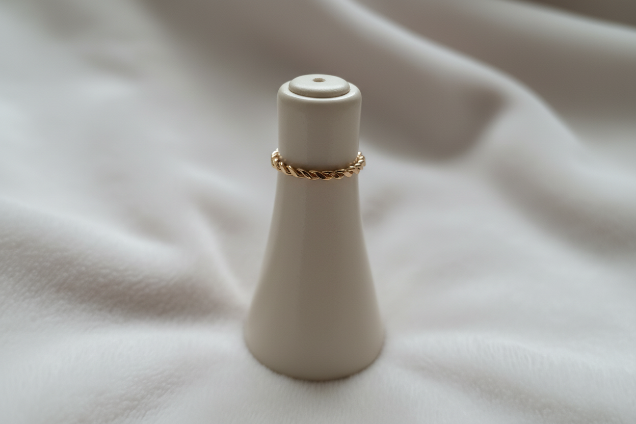 Bague Anneau double bande Acier inoxydable taille 58