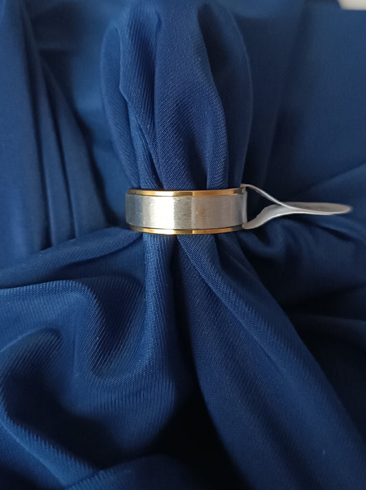 Bague Homme acier inoxydable taille 56 forme géométrique