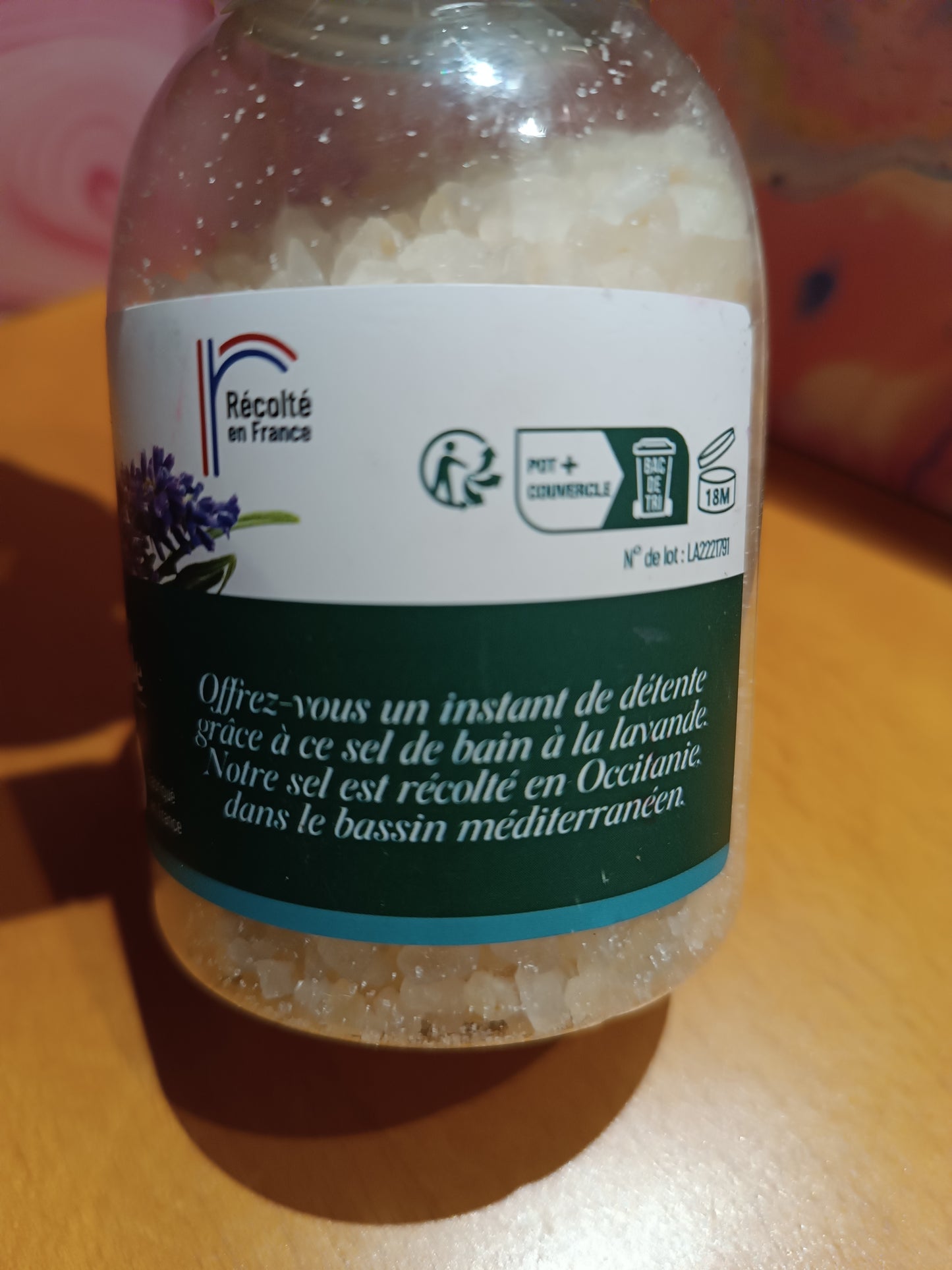 Sel de Bain Lavande relaxant MESSEGUE laboratoire et son éponge