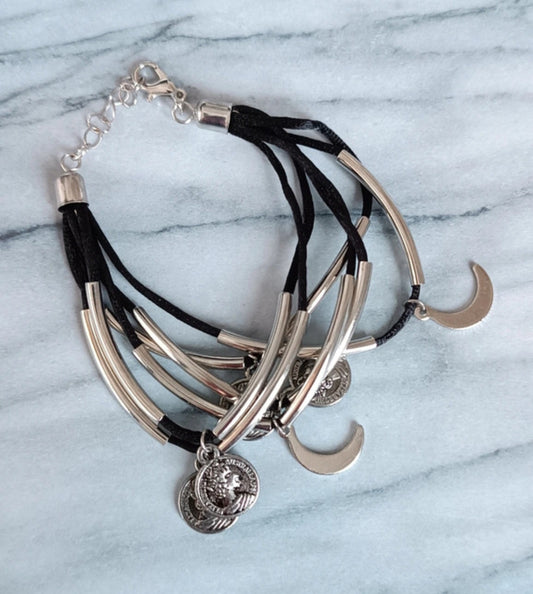 Bracelet Breloque Lune & Pièce