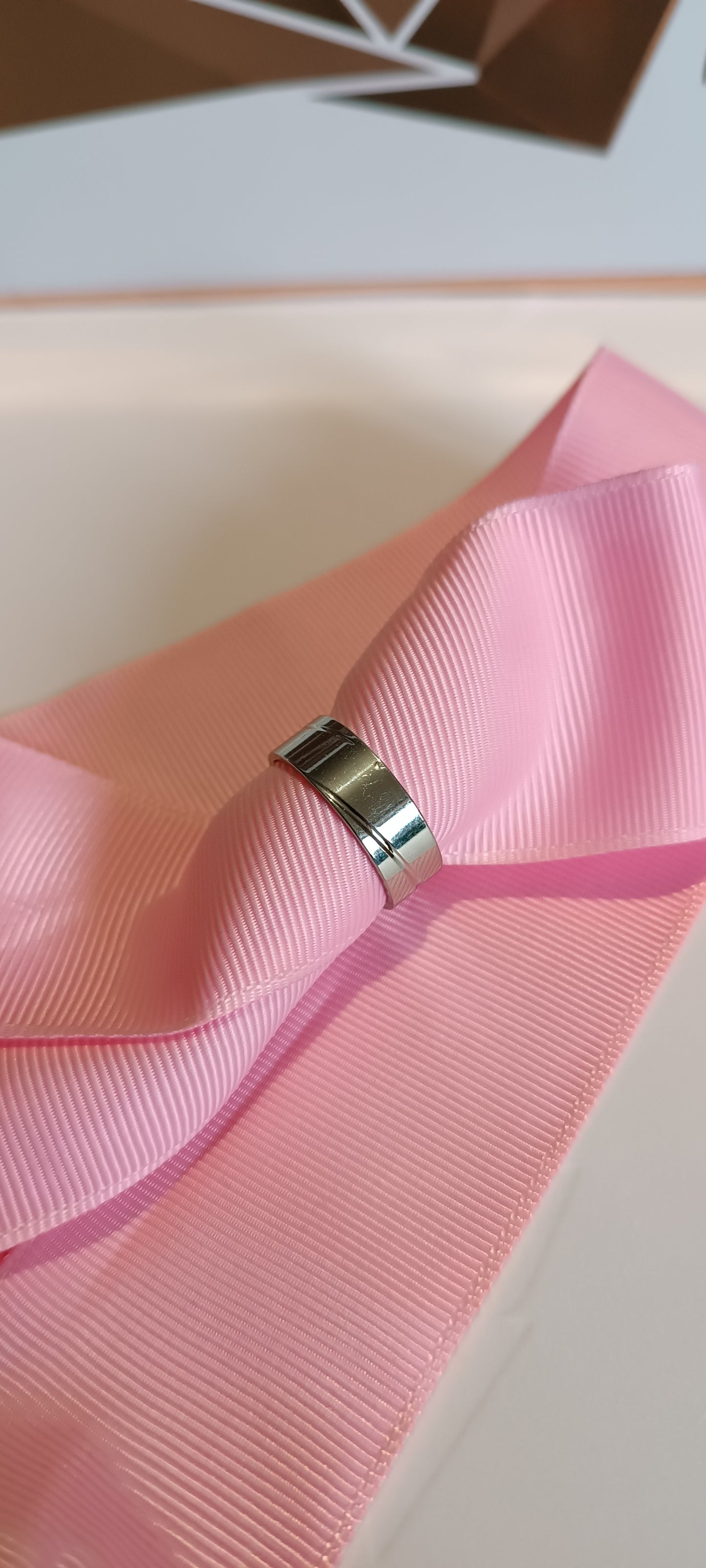 Bague Homme acier inoxydable taille 58 Spirale