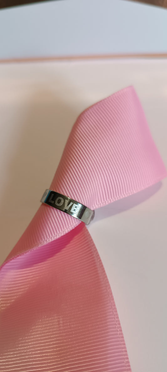 Bague Mixte Homme femme Love taille 56 Acier inoxydable