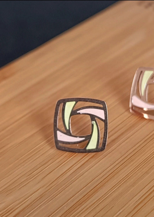 Boucles d'oreilles Rose gold Acier inoxydable forme Géométrique