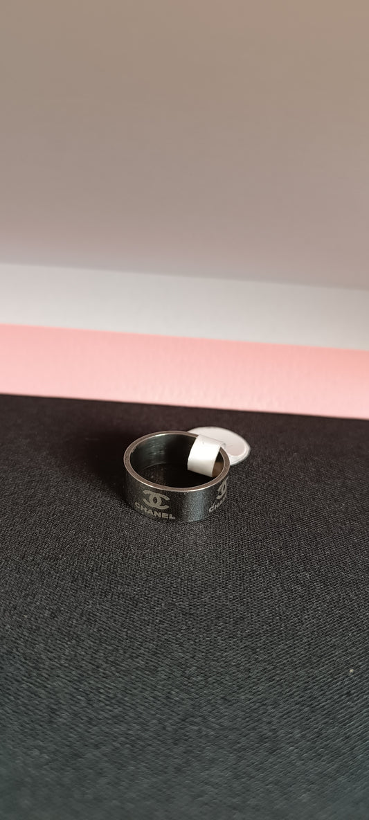 Bague Mixte Homme Femme acier inoxydable gravure Channel taille 54